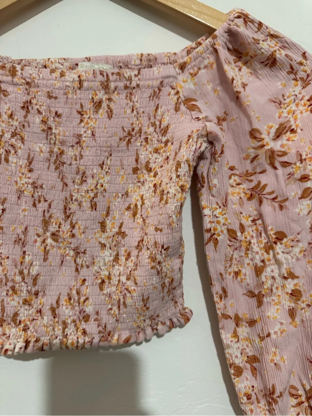 CHELSEA & VIOLET Girls Floral 2-Piece Set Smocked Top & Wide Leg Pants Size S